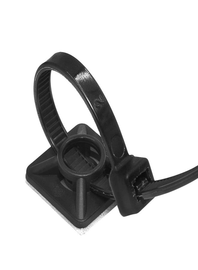 Maxxima 0.75 Inch Zip Tie Mounts - Cord Management Desk Cable Organizer, 3M Tape Self Adhesive Mounting Pad, Cable Tie Anchors, Stick On Table Organizers for Wires - Black - 200 Pack - Image 4